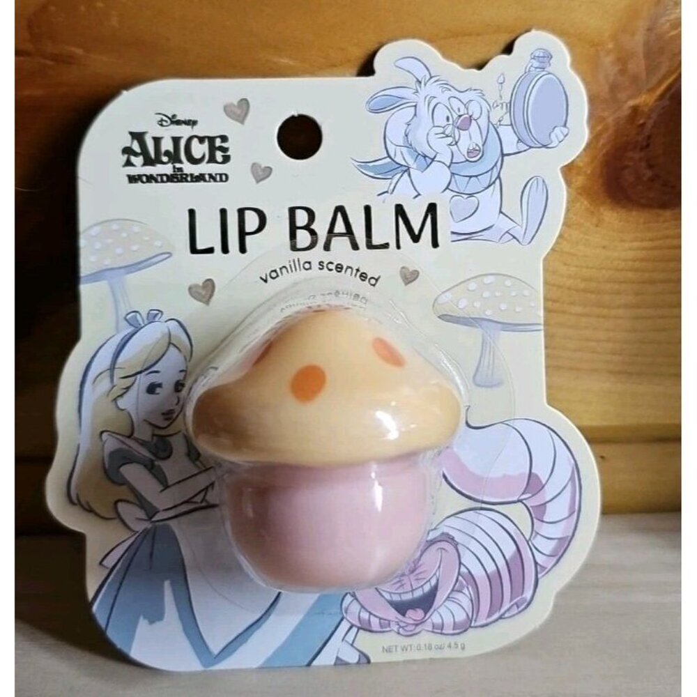 Disney Alice In Wonderland Vanilla Scented Mushroom Lip Balm, New In Package!